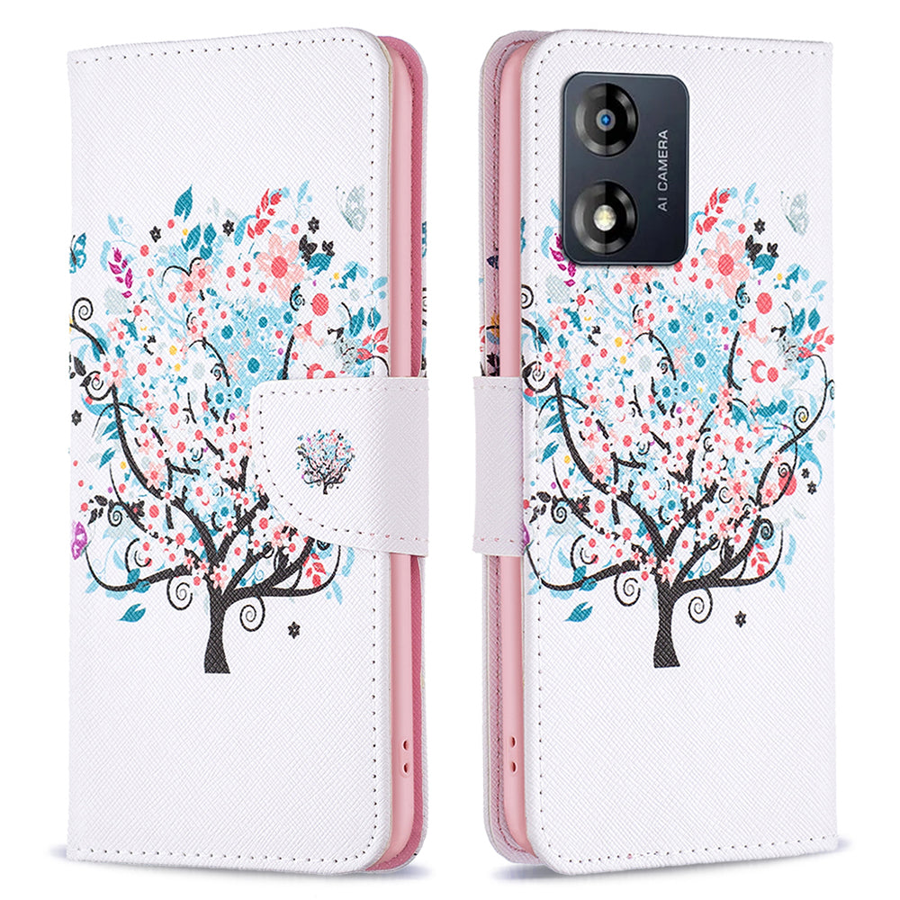 Kožené pouzdro na telefon pro Motorola Moto E13 4G s potiskem vzoru BF Kožený kryt Series-1 s plnou ochranou Flip Kryt na peněženku Kožené pouzdro na telefon pro Motorola Moto E13 4G s potiskem vzoru BF Kožený kryt Series-1 s plnou ochranou Flip Kryt na peněženku